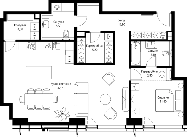 Купить однокомнатную квартиру у метро Мякинино в Москве. Вариант № 161409, 0, площадь -  квм, цена 29312819 рублей