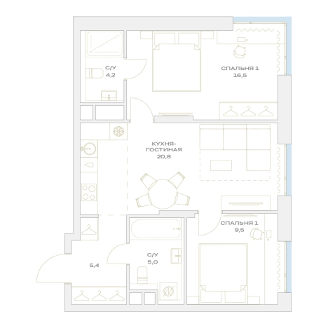 Купить трехкомнатную квартиру у метро Аэропорт Внуково в Москве. Вариант № 10095052, 0, площадь -  квм, цена 16410951 рублей