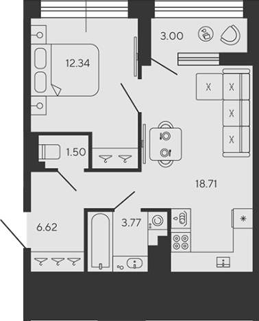 Купить двухкомнатную квартиру в ЖК BASHNI ELEMENT в Санкт-Петербурге. Вариант № 4161993, 0, площадь -  квм, цена 19529158 рублей