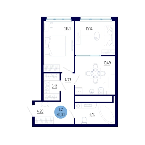 Купить однокомнатную квартиру на улице проезд Бульвар Оптимистов в Рязанской области. Вариант № 102270, 0, площадь -  квм, цена 5798500 рублей