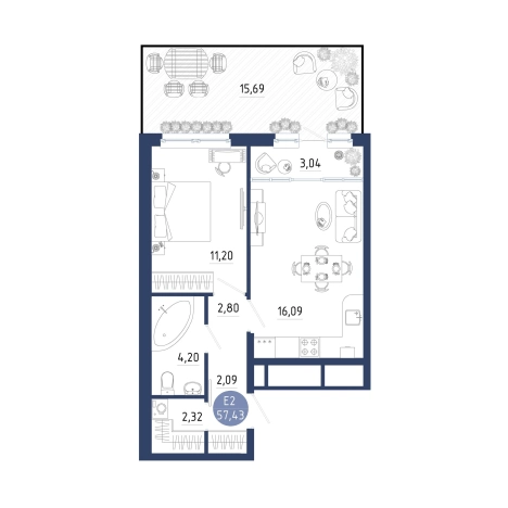 Купить однокомнатную квартиру на улице проезд Бульвар Оптимистов в Рязанской области. Вариант № 102328, 0, площадь -  квм, цена 5242898 рублей