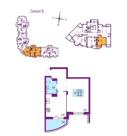 Купить однокомнатную квартиру в новостройках в Владимирской области. Вариант № 2526120, 0, площадь -  квм, цена 6480500 рублей