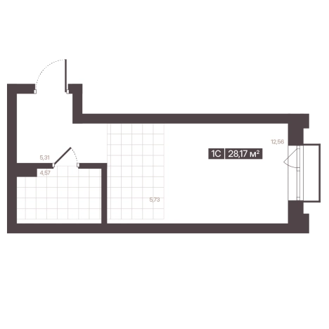 . Вариант № 170860, 1, площадь - 28.17 квм, цена 4935855 рублей