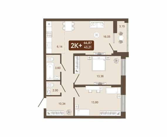 Купить квартиру в новостройках в ЖК Наследие в Кемерове. Вариант № 161628, 0, площадь -  квм, цена 9763020 рублей