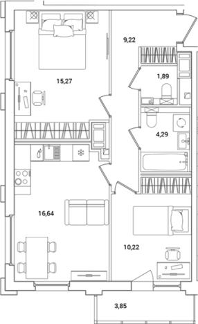Купить трехкомнатную квартиру в новостройках у метро Проспект Просвещения в Санкт-Петербурге. Вариант № 8163033, 0, площадь -  квм, цена 13551521 рублей