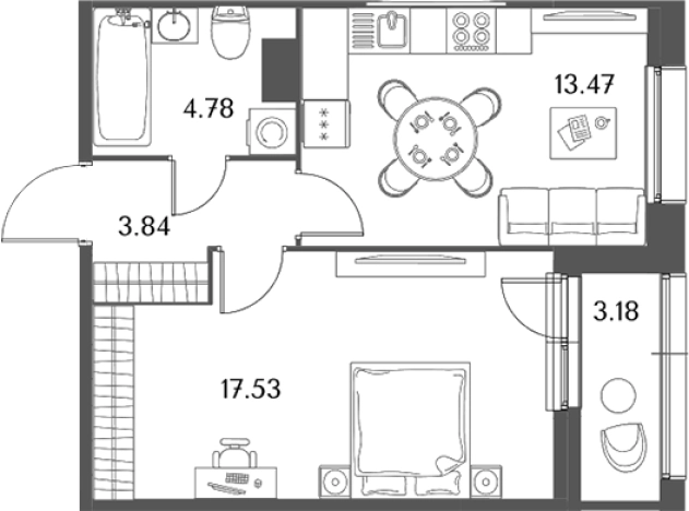 Купить двухкомнатную квартиру в новостройках у метро Звёздная в Санкт-Петербурге. Вариант № 6217092, 0, площадь -  квм, цена 14561210 рублей