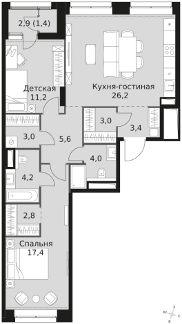 Купить квартиру в ЖК Sky Garden в Москве. Вариант № 9496026, 0, площадь -  квм, цена 32436120 рублей
