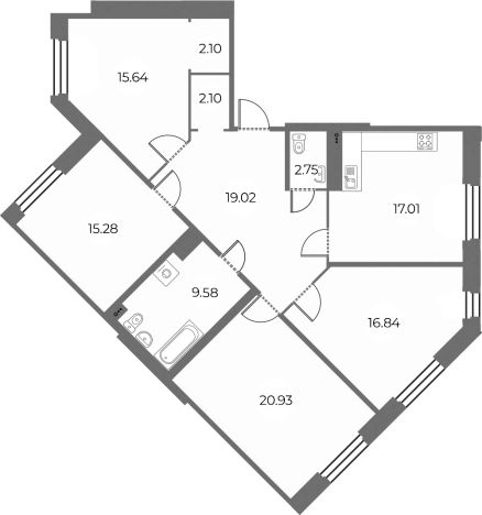 Купить многокомнатную квартиру у метро Проспект Ветеранов в Санкт-Петербурге. Вариант № 4039077, 0, площадь -  квм, цена 26900000 рублей