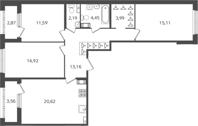 Купить четырехкомнатную квартиру в районе Калининский в Санкт-Петербурге. Вариант № 6241866, 0, площадь -  квм, цена 27004817 рублей