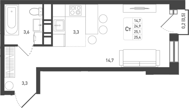 Купить квартиру в новостройках в Подольске. Вариант № 92746, 0, площадь -  квм, цена 6410096 рублей