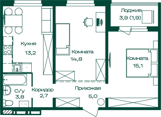 Купить двухкомнатную квартиру на улице Пролетарская в Алтайском крае. Вариант № 7241537, 0, площадь -  квм, цена 10452500 рублей