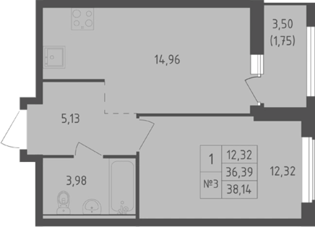 Купить однокомнатную квартиру в ЖК Южная Нева в Ленинградской области. Вариант № 7833858, 0, площадь -  квм, цена 6747500 рублей
