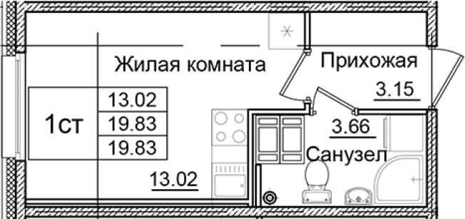 Купить Студию в новостройках в ЖК Квартал Заречье в Санкт-Петербурге. Вариант № 6707071, 0, площадь -  квм, цена 4273051 рублей