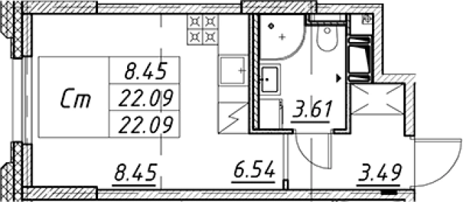 Купить Студию в ЖК Цивилизация на Неве в Санкт-Петербурге. Вариант № 7850001, 0, площадь -  квм, цена 7879260 рублей