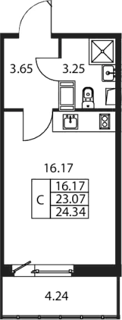 Купить Студию в Мурине. Вариант № 7567827, 0, площадь -  квм, цена 5225888 рублей