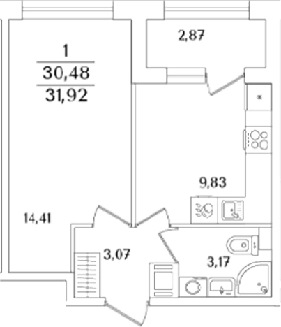 Купить однокомнатную квартиру в новостройках у метро Выборгская в Санкт-Петербурге. Вариант № 6233821, 0, площадь -  квм, цена 12123296 рублей