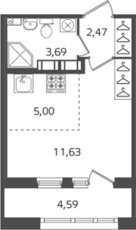Купить Студию у метро Выборгская в Санкт-Петербурге. Вариант № 6241435, 0, площадь -  квм, цена 8733128 рублей