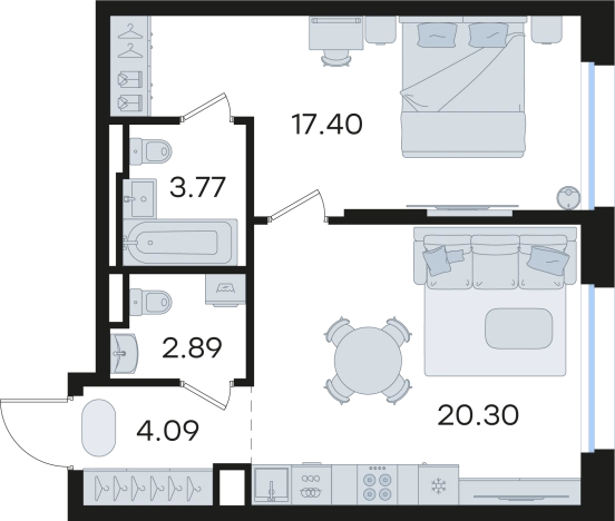 Купить однокомнатную квартиру в ЖК GloraX Premium Гребной Канал в Нижнем Новгороде. Вариант № 9336842, 0, площадь -  квм, цена 18472971 рублей