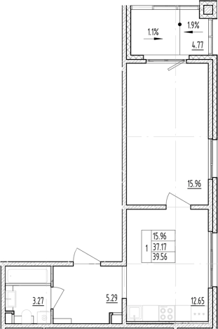 Купить однокомнатную квартиру у метро Проспект Ветеранов в Ленинградской области. Вариант № 6854348, 0, площадь -  квм, цена 8753639 рублей