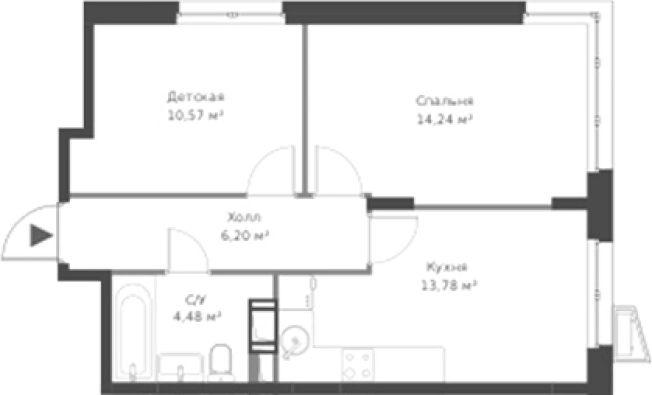 Купить двухкомнатную квартиру у метро Парнас в Сертолове. Вариант № 6057605, 0, площадь -  квм, цена 7862633 рублей
