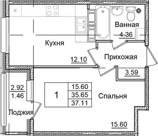 Купить однокомнатную квартиру в ЖК Квартал Заречье в Санкт-Петербурге. Вариант № 6707105, 0, площадь -  квм, цена 6732776 рублей