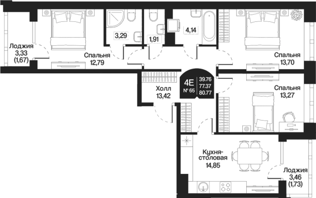 Купить многокомнатную квартиру на улице Малый проспект в Ленинградской области. Вариант № 7261220, 0, площадь -  квм, цена 16594175 рублей