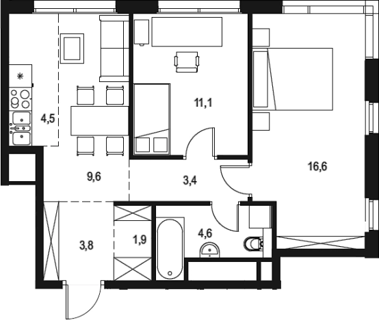 Купить трехкомнатную квартиру в районе Западное Дегунино в Москве. Вариант № 3575035, 0, площадь -  квм, цена 22999562 рублей
