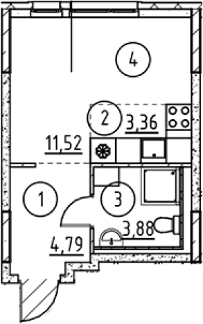 Купить квартиру в новостройках у метро Пролетарская в Ленинградской области. Вариант № 6897849, 0, площадь -  квм, цена 4845177 рублей