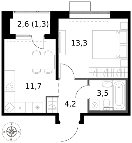 Купить однокомнатную квартиру у метро Саларьево в Москве. Вариант № 10442111, 0, площадь -  квм, цена 18530000 рублей