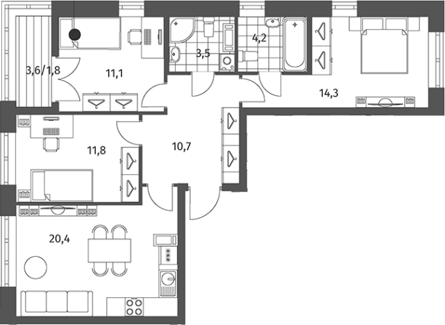 Купить многокомнатную квартиру в новостройках в Ленинградской области. Вариант № 5258922, 0, площадь -  квм, цена 14460000 рублей