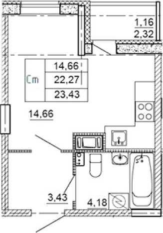 Купить квартиру в ЖК Рубеж в Ленинградской области. Вариант № 7603228, 0, площадь - квм, цена 3676650 рублей