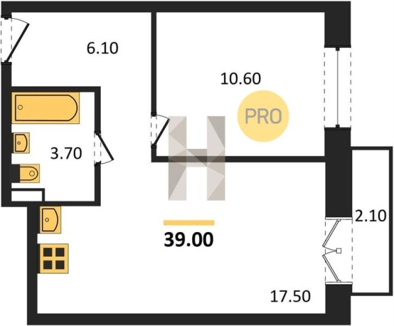 Купить однокомнатную квартиру в ЖК Хорошо в Ижевске. Вариант № 70350, 0, площадь -  квм, цена 3242000 рублей