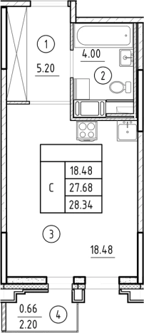 Купить Студию в ЖК Ассамблея в Санкт-Петербурге. Вариант № 6231486, 0, площадь -  квм, цена 12503608 рублей