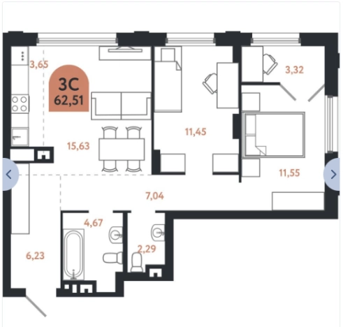 Купить квартиру в новостройках в Томской области. Вариант № 156980, 0, площадь -  квм, цена 8278000 рублей