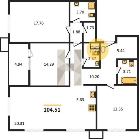 Купить трехкомнатную квартиру в Микрорайоне 2-й, Северо-Западный жилой район в Ижевске. Вариант № 75847, 0, площадь -  квм, цена 13007126 рублей