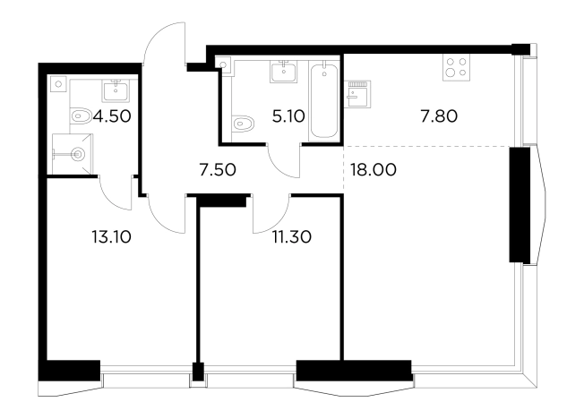 Купить трехкомнатную квартиру на улице Академика Волгина в Москве. Вариант № 9104662, 1, площадь -  квм, цена 34910300 рублей