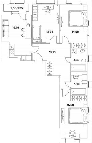 Купить многокомнатную квартиру у метро Нижегородская в Москве. Вариант № 3572740, 0, площадь -  квм, цена 31210242 рублей