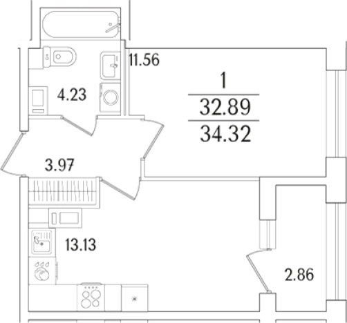 Купить двухкомнатную квартиру у метро Выборгская в Санкт-Петербурге. Вариант № 6232493, 0, площадь -  квм, цена 12771956 рублей
