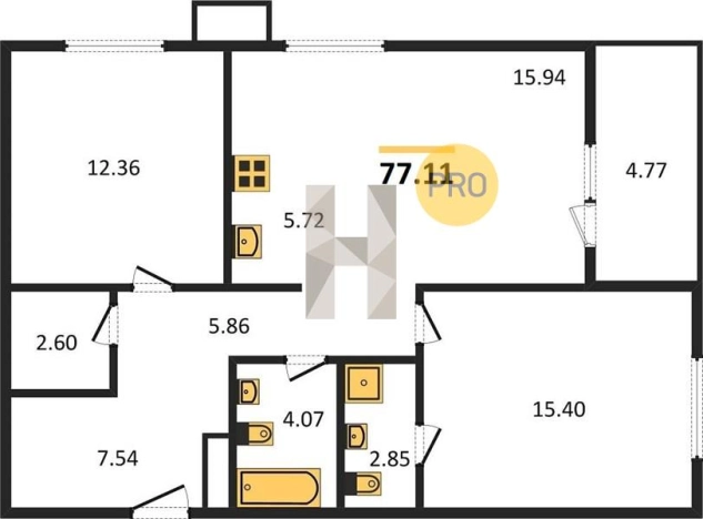 Купить двухкомнатную квартиру на улице Металлургов в Ижевске. Вариант № 76700, 0, площадь -  квм, цена 7827897 рублей