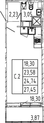 Купить Студию в Мурине. Вариант № 74473, 0, площадь -  квм, цена 4749888 рублей