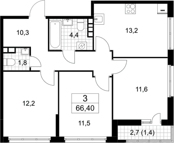 Купить квартиру в ЖК Родные кварталы в Москве. Вариант № 3951455, 0, площадь - квм, цена 13952332 рублей