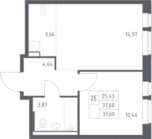 Купить однокомнатную квартиру на улице Неделина в Щёлкове. Вариант № 2384604, 0, площадь -  квм, цена 8829323 рублей
