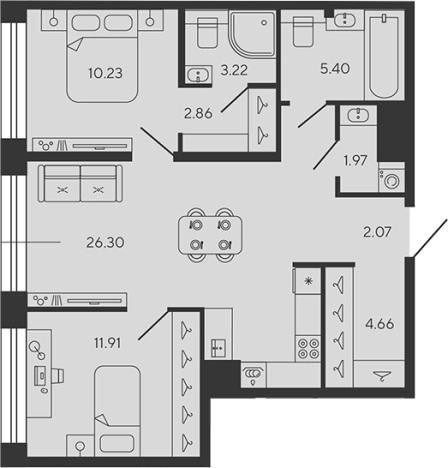 Купить трехкомнатную квартиру в ЖК BASHNI ELEMENT в Санкт-Петербурге. Вариант № 8340415, 0, площадь -  квм, цена 33246390 рублей