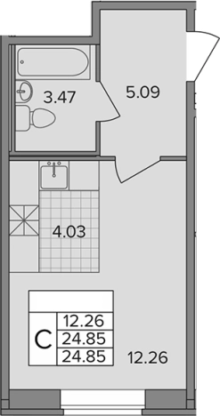 Купить Студию в ЖК Капральский в Ленинградской области. Вариант № 6643376, 0, площадь -  квм, цена 4373600 рублей