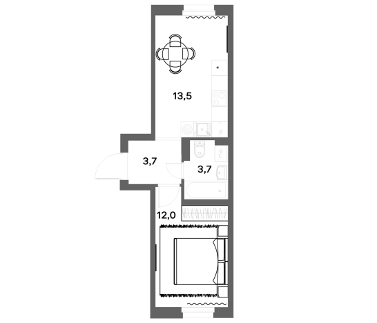 Купить однокомнатную квартиру в ЖК ЭкоКвартал NEGA в Ленинградской области. Вариант № 7830139, 0, площадь -  квм, цена 5099500 рублей