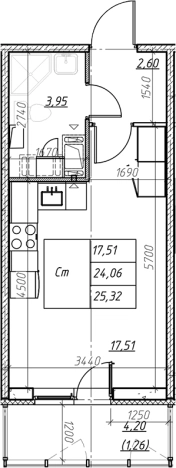Купить Студию на улице Оборонная в Мурине. Вариант № 6852556, 0, площадь -  квм, цена 4319973 рублей