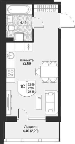 Купить квартиру в ЖК Охтинские высоты в Ленинградской области. Вариант № 7261377, 0, площадь -  квм, цена 6122602 рублей