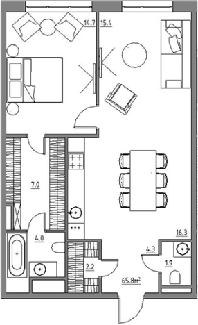Купить двухкомнатную квартиру в районе Расторгуево в Видном. Вариант № 3584615, 0, площадь -  квм, цена 11600738 рублей