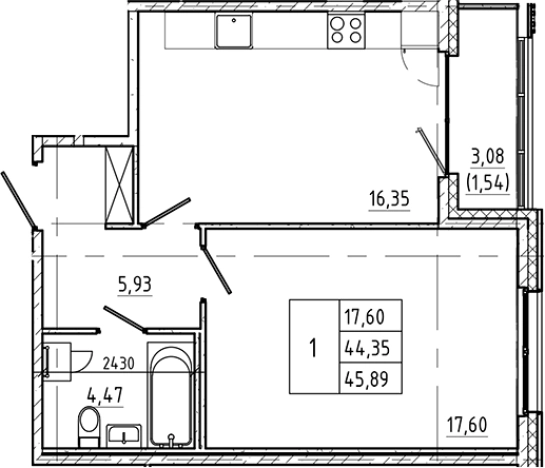Купить однокомнатную квартиру на улице 7-я линия Васильевского острова в Санкт-Петербурге. Вариант № 7598138, 0, площадь -  квм, цена 20716280 рублей