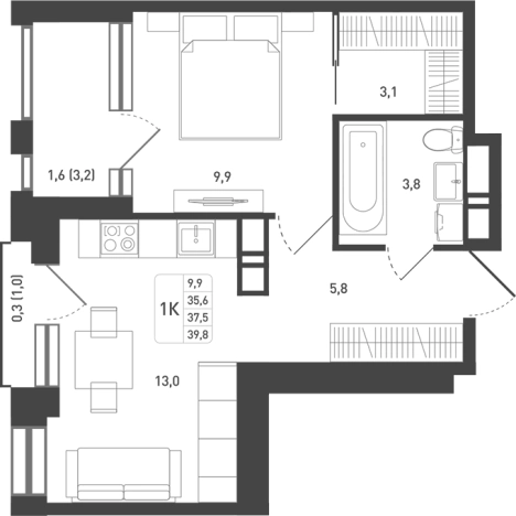 Купить квартиру в новостройках в Подольске. Вариант № 93171, 0, площадь -  квм, цена 7997439 рублей